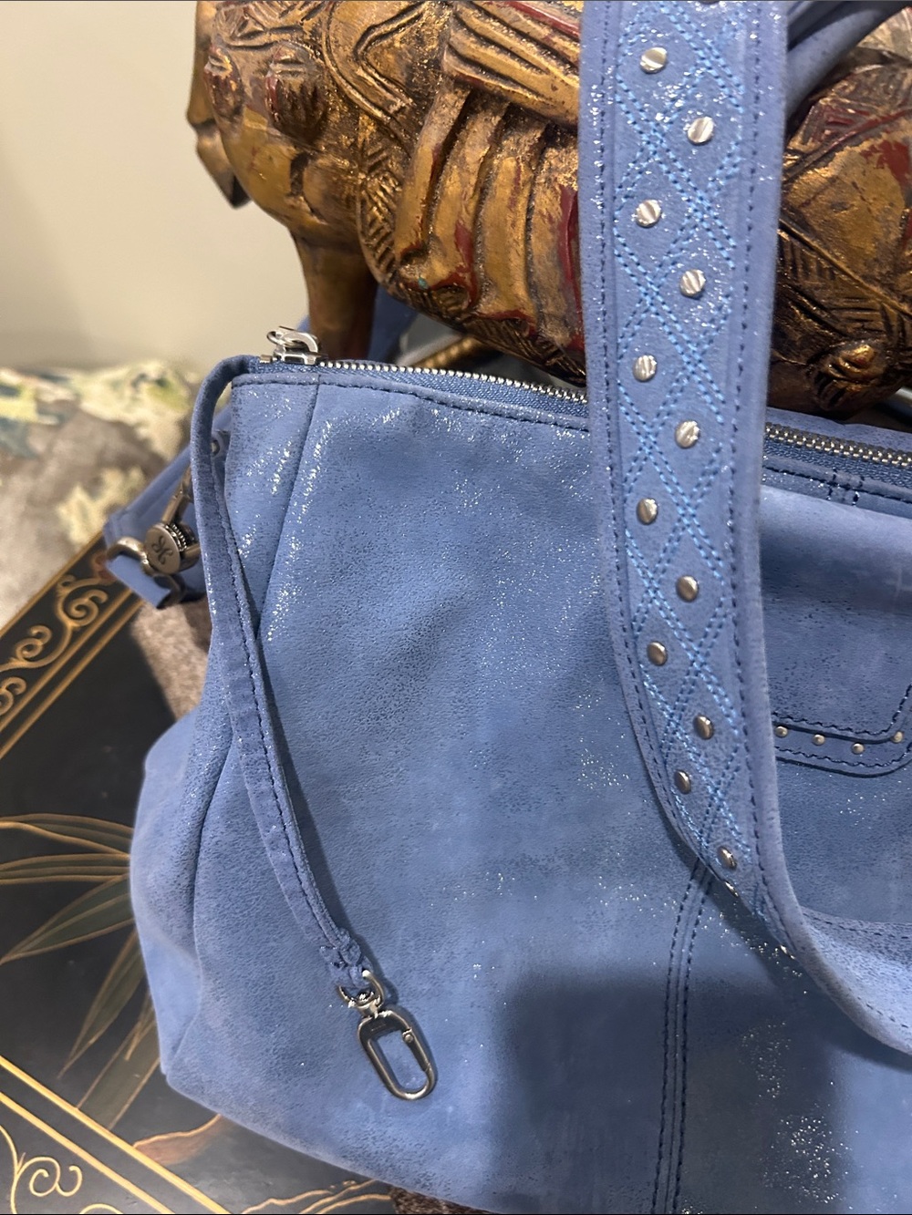 HOBO Blue Suede Tote Bag - Women NWOT - Picture 2 of 8